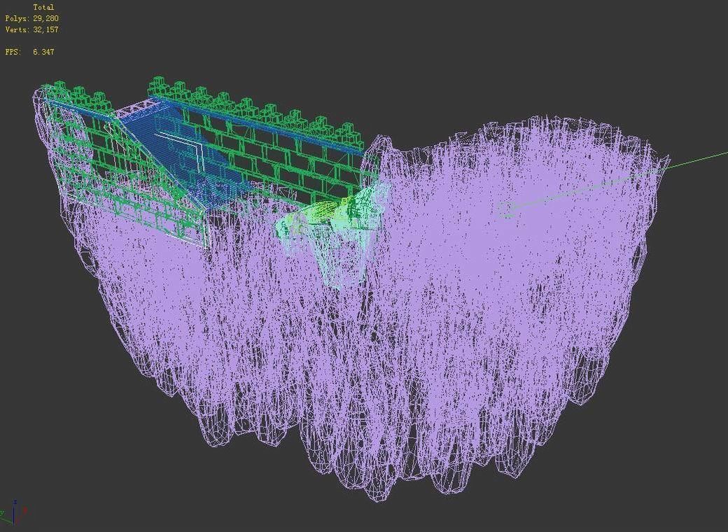 Game Mountain Building - City Wall 63 3D model_4