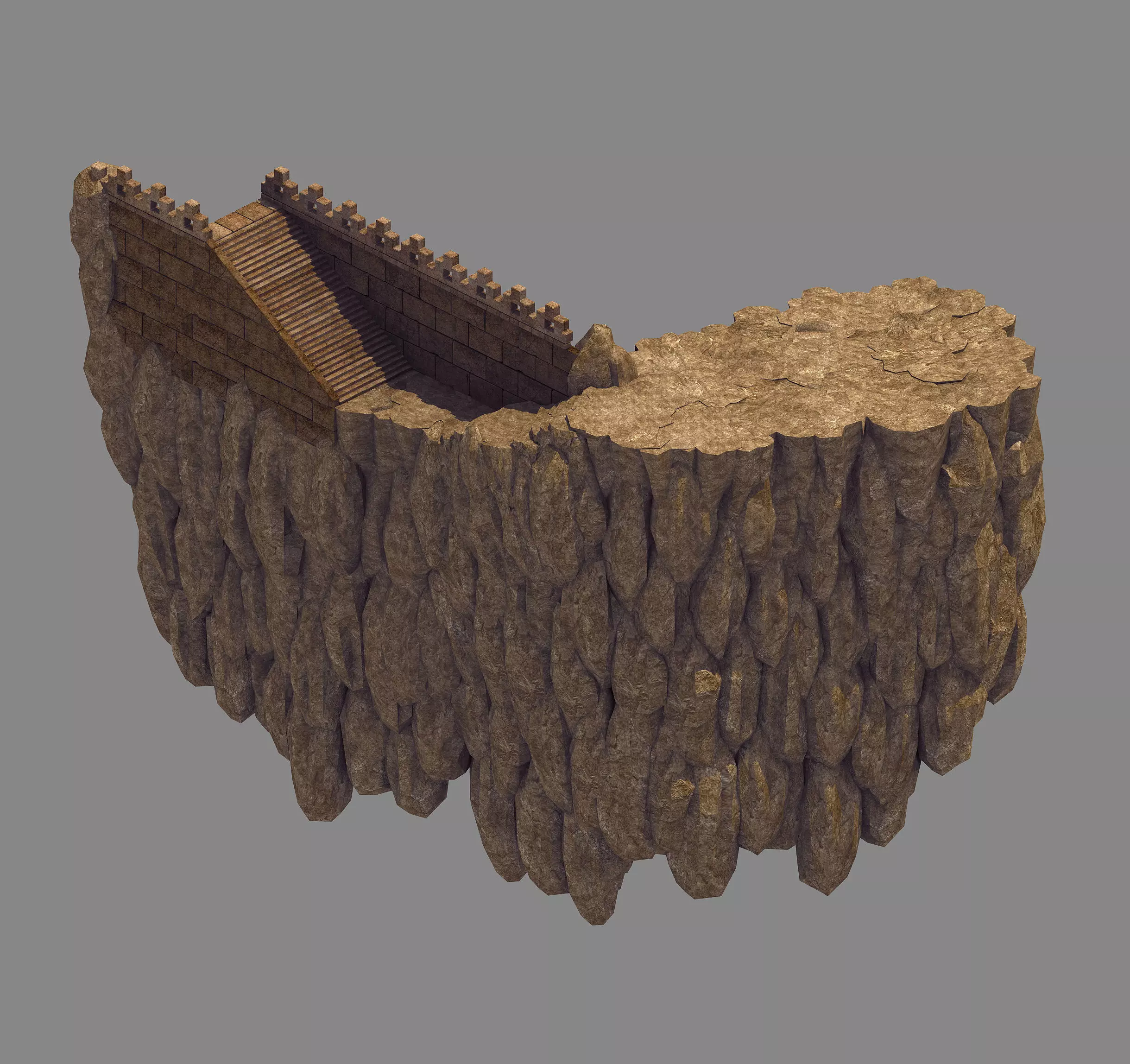 Game Mountain Building - City Wall 63 3D model_0