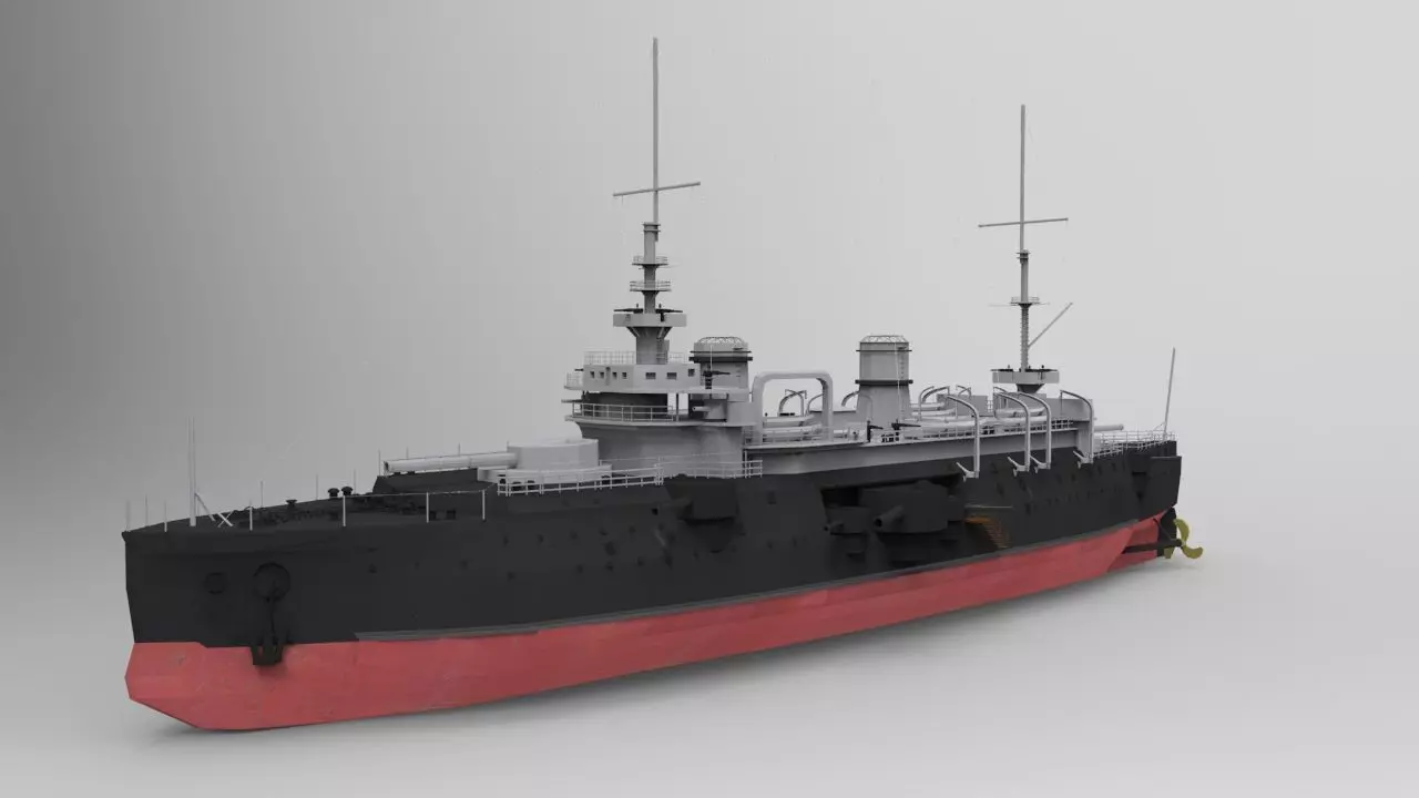 Bouvet Battleship 3D Model 3D model_0