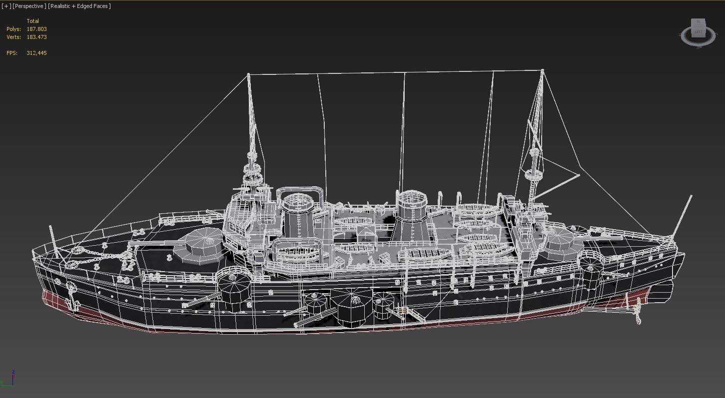 Bouvet Battleship 3D Model 3D model_4