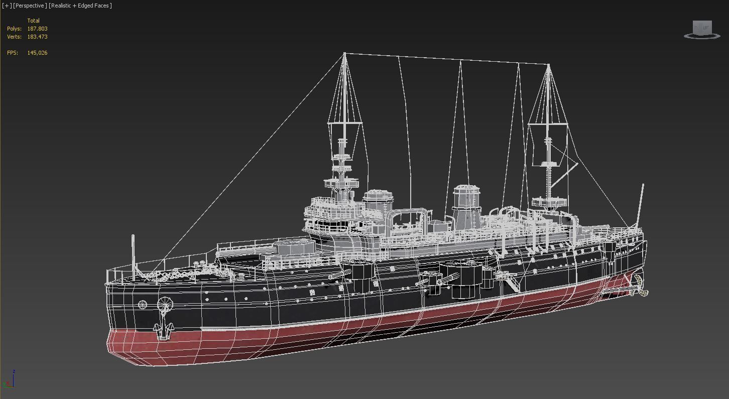 Bouvet Battleship 3D Model 3D model_2