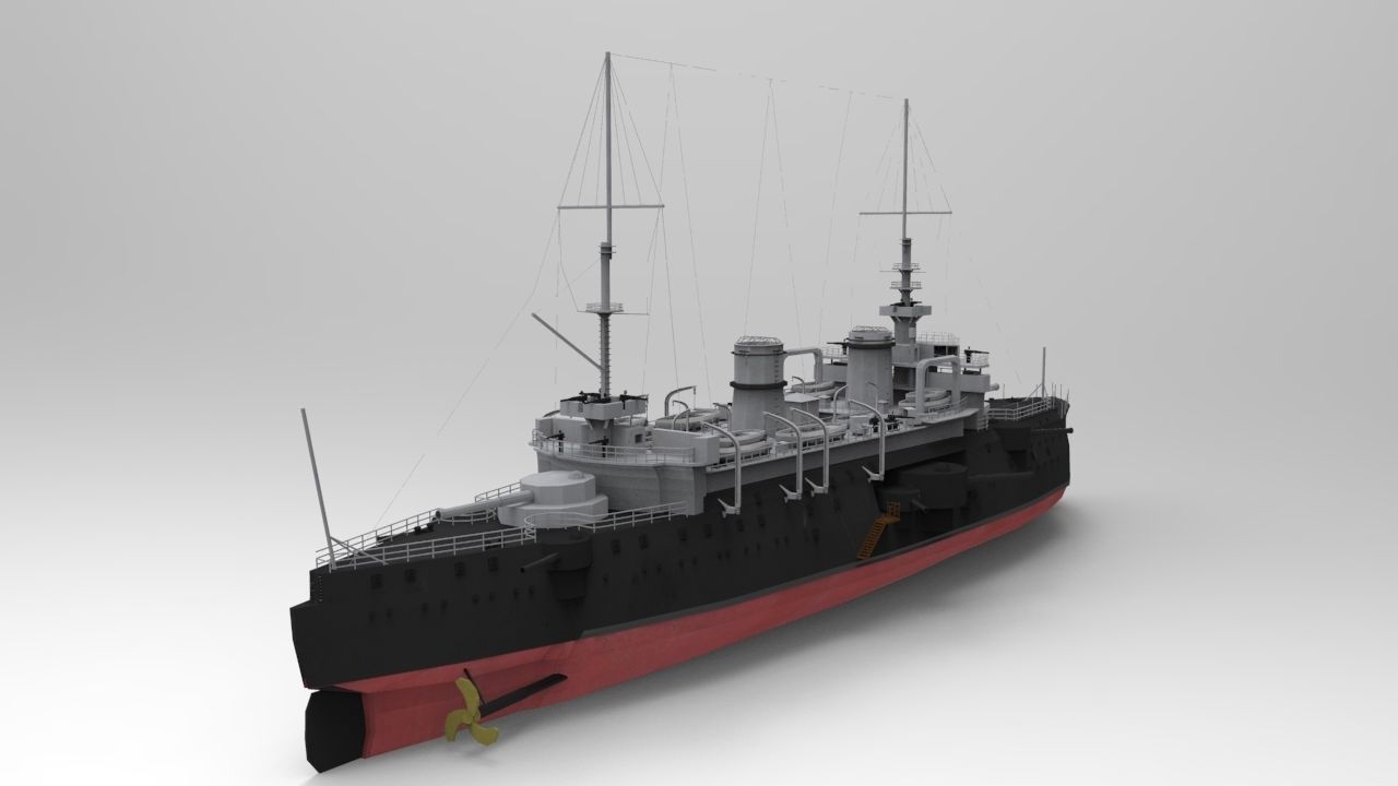 Bouvet Battleship 3D Model 3D model_3
