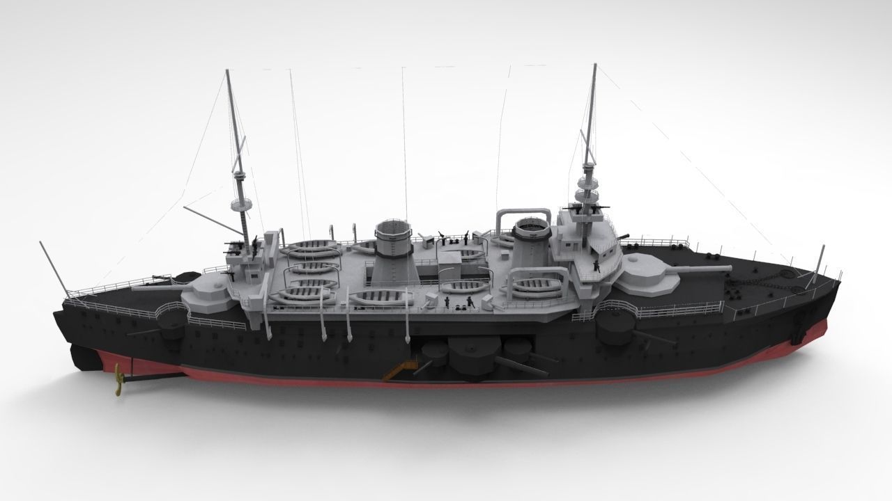Bouvet Battleship 3D Model 3D model_1