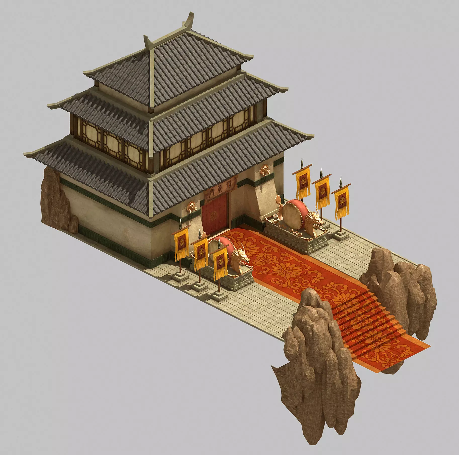 Game Mountain Architecture - Basilica 03 3D model
