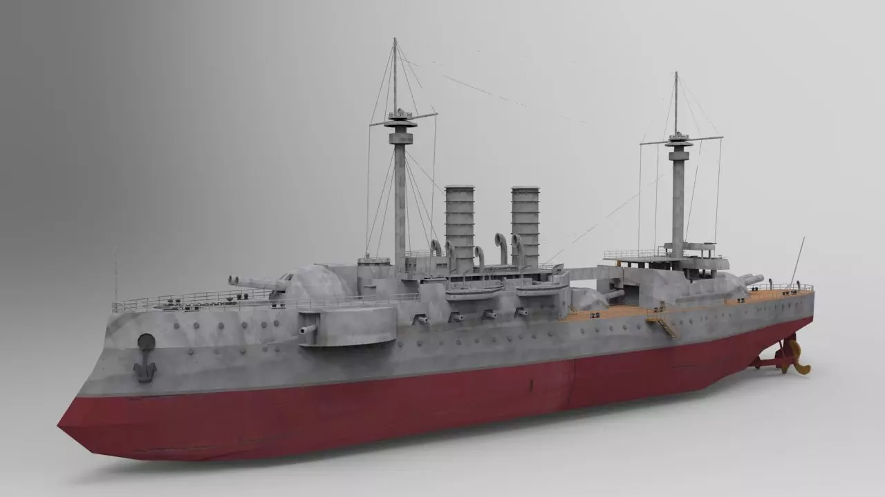 Barbaros Battleship 3D Model 3D model_0