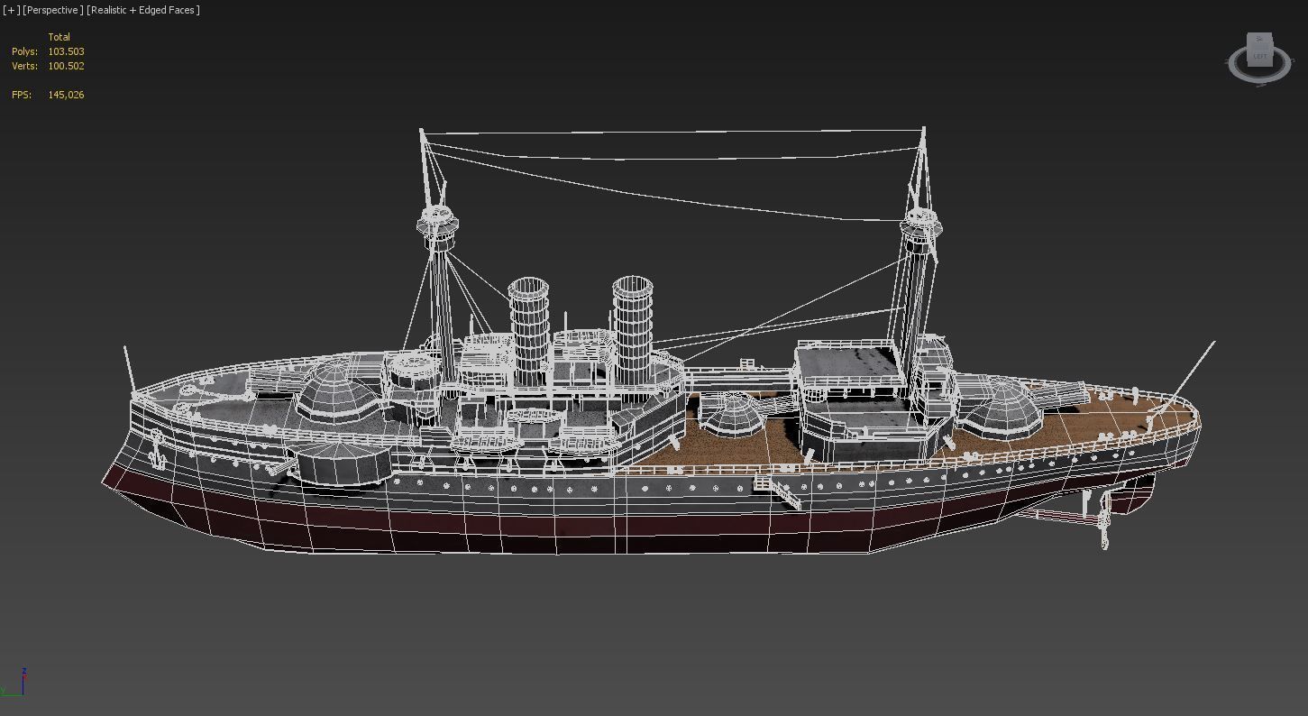 Barbaros Battleship 3D Model 3D model_3