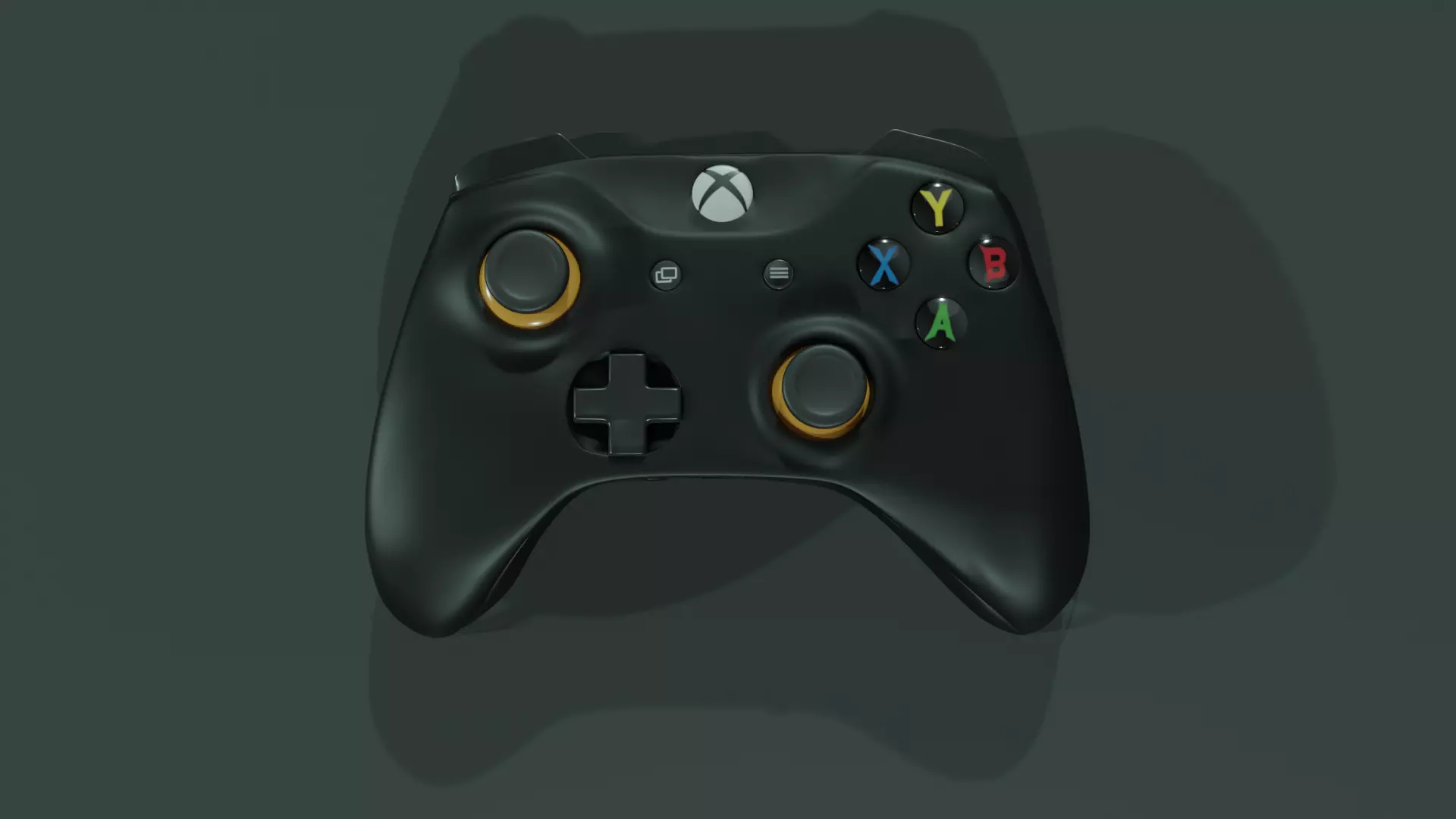 Xbox one style controller Rigged for Blender  Low-poly 3D model_0