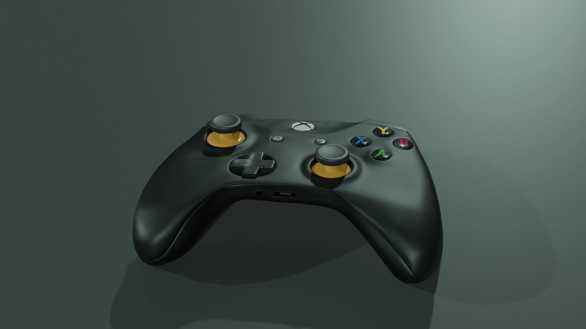 Xbox one style controller Rigged for Blender  Low-poly 3D model_4