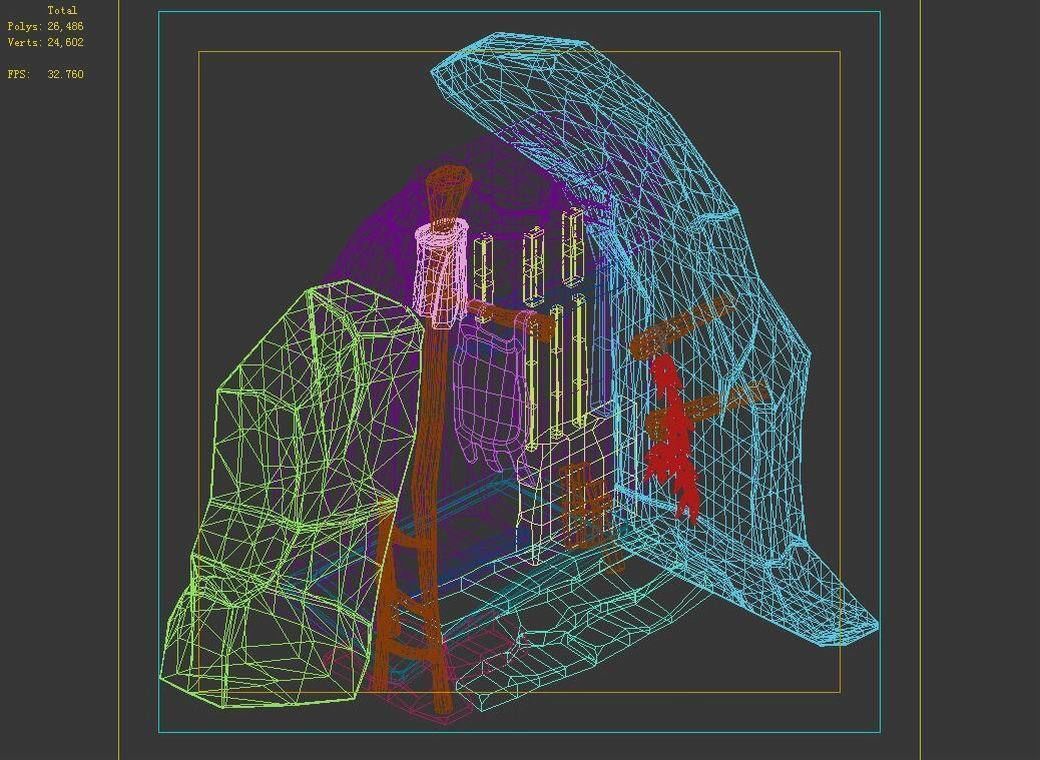Game Mountain Building - Hole 06 3D model_4