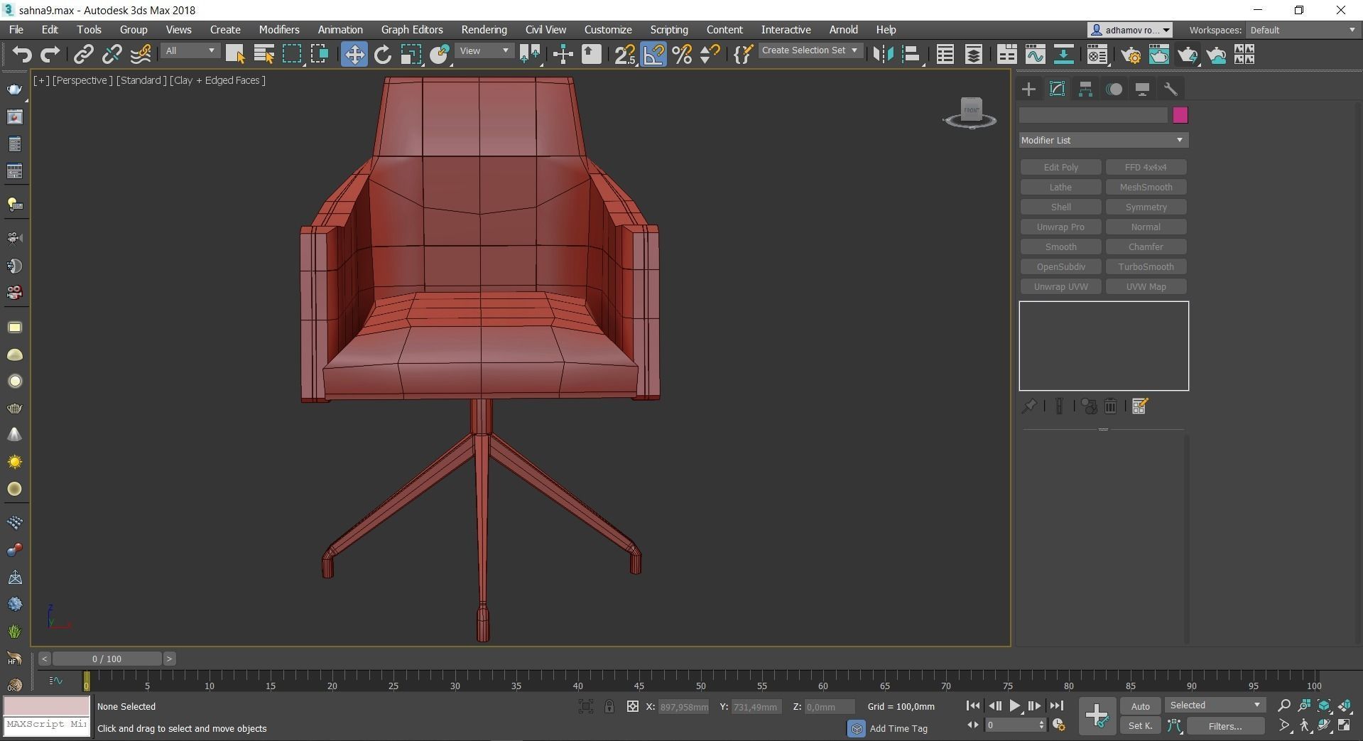 Chairs collection 3d model 10 piece Low-poly 3D model_3