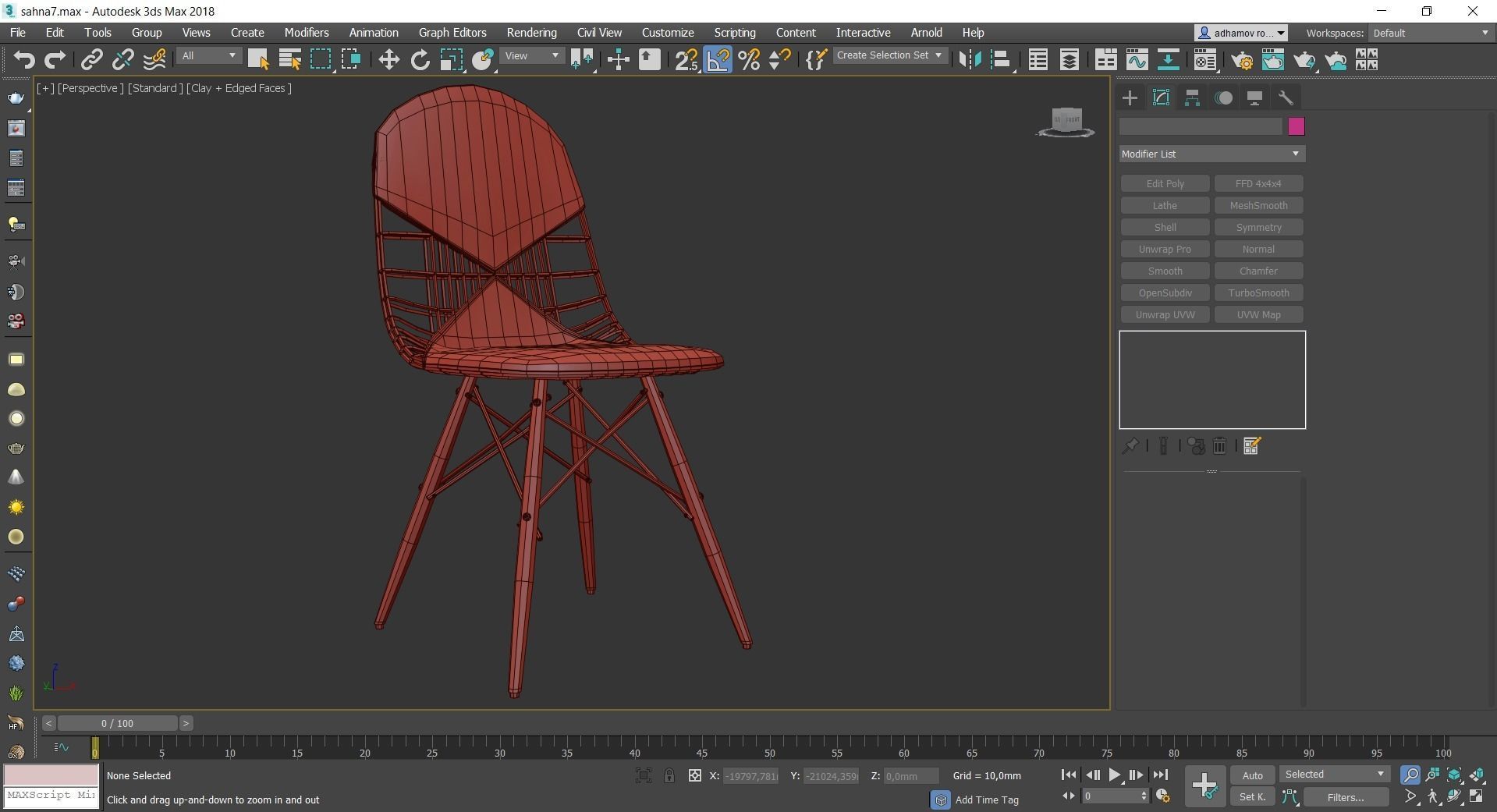 Chairs collection 3d model 10 piece Low-poly 3D model_9