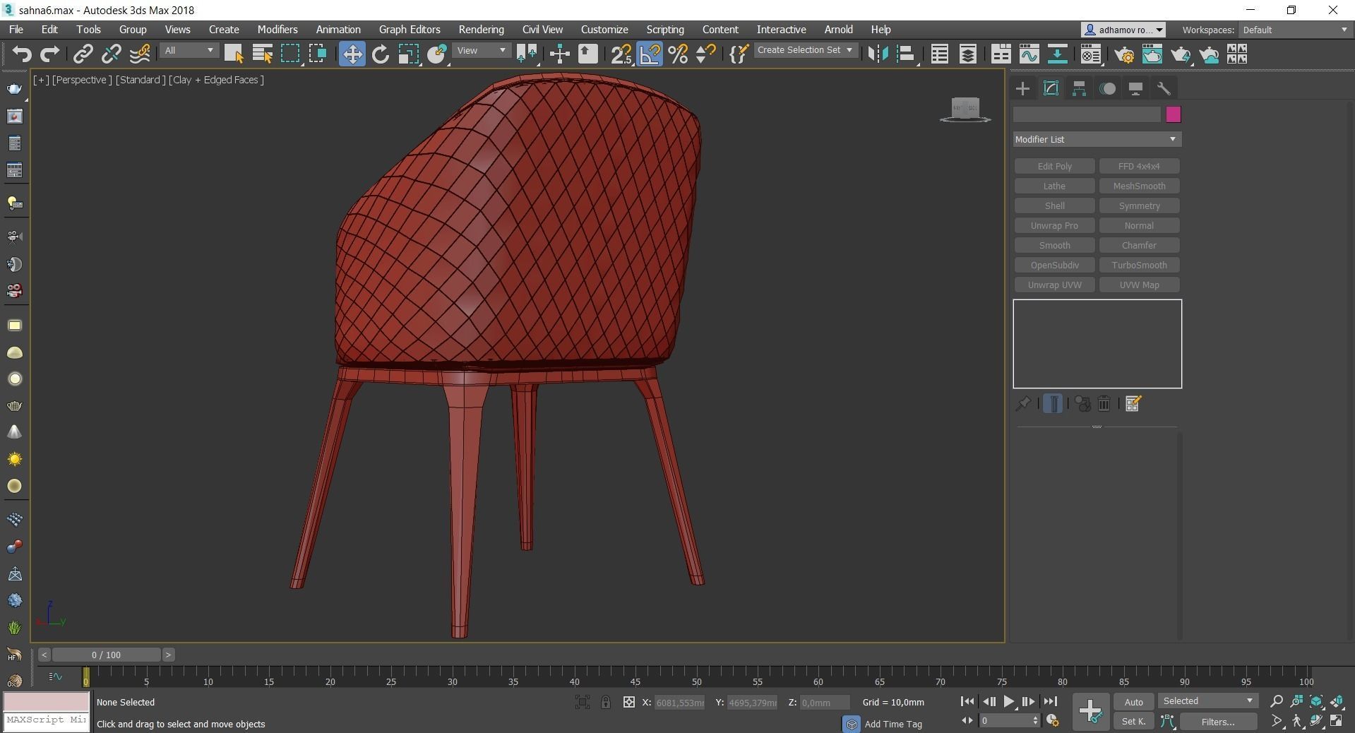 Chairs collection 3d model 10 piece Low-poly 3D model_24