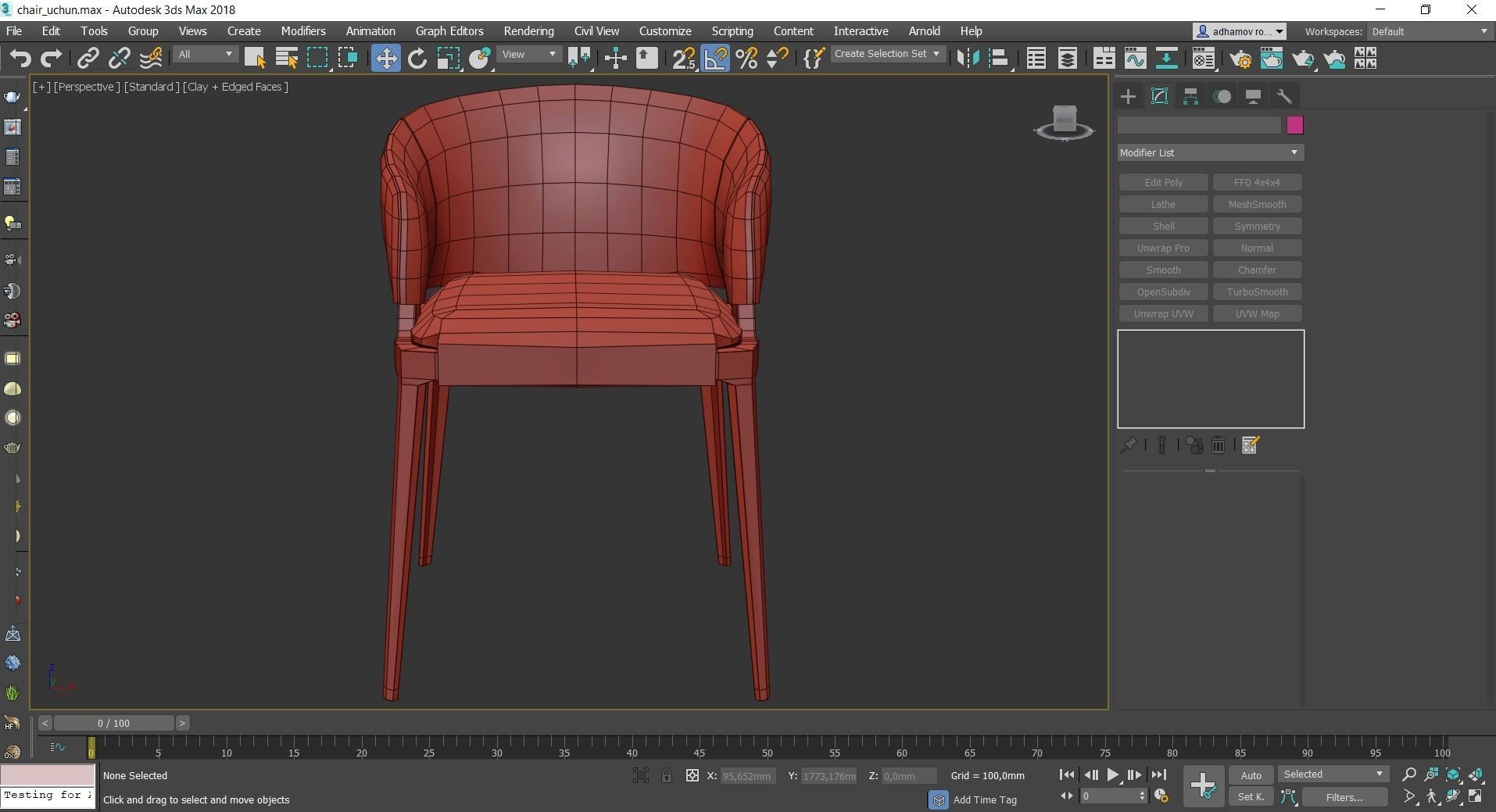 Chairs collection 3d model 10 piece Low-poly 3D model_44