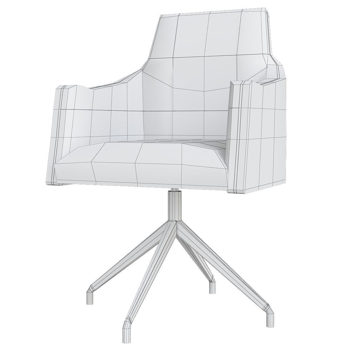 Chairs collection 3d model 10 piece Low-poly 3D model_2