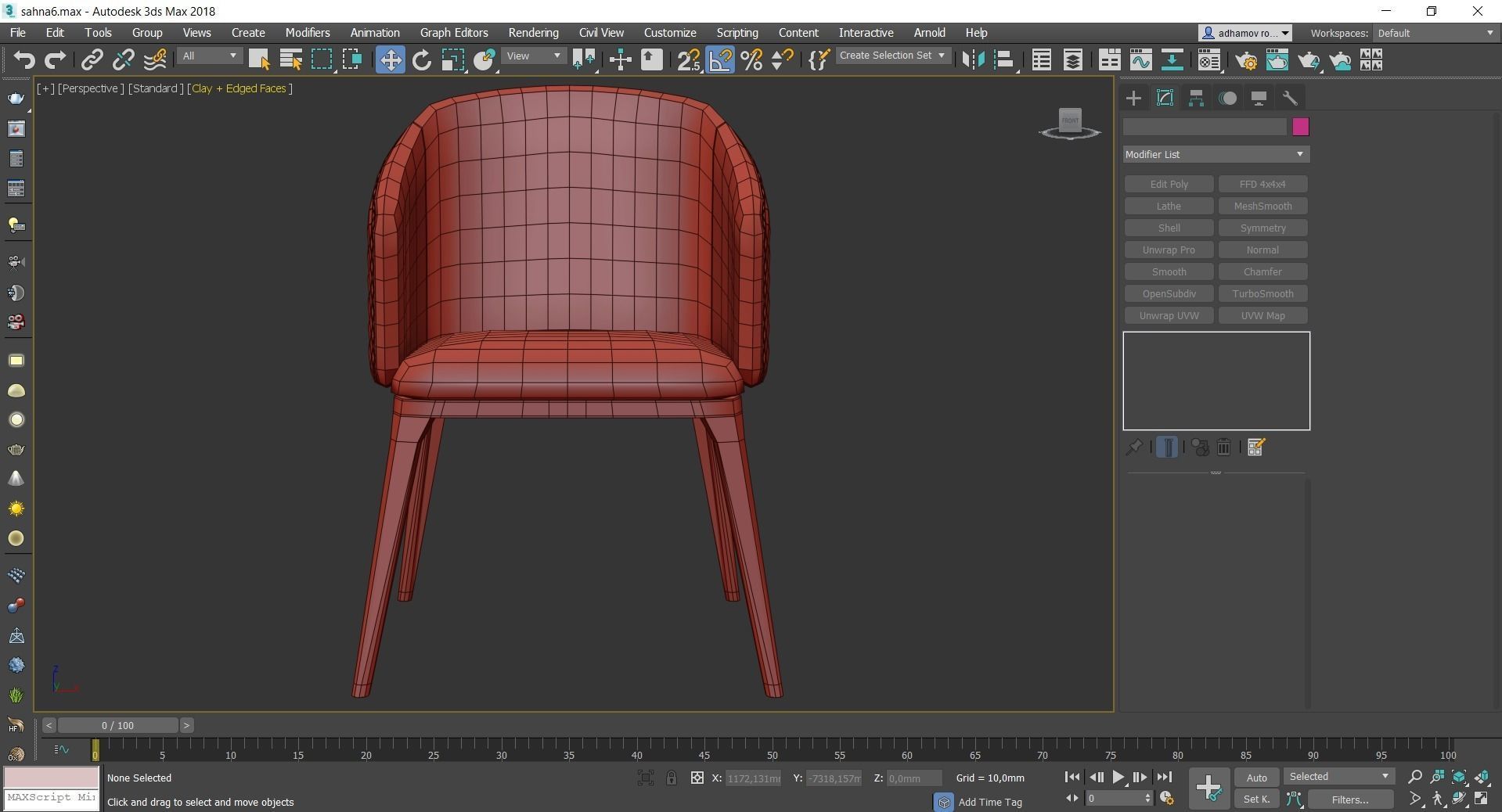 Chairs collection 3d model 10 piece Low-poly 3D model_23