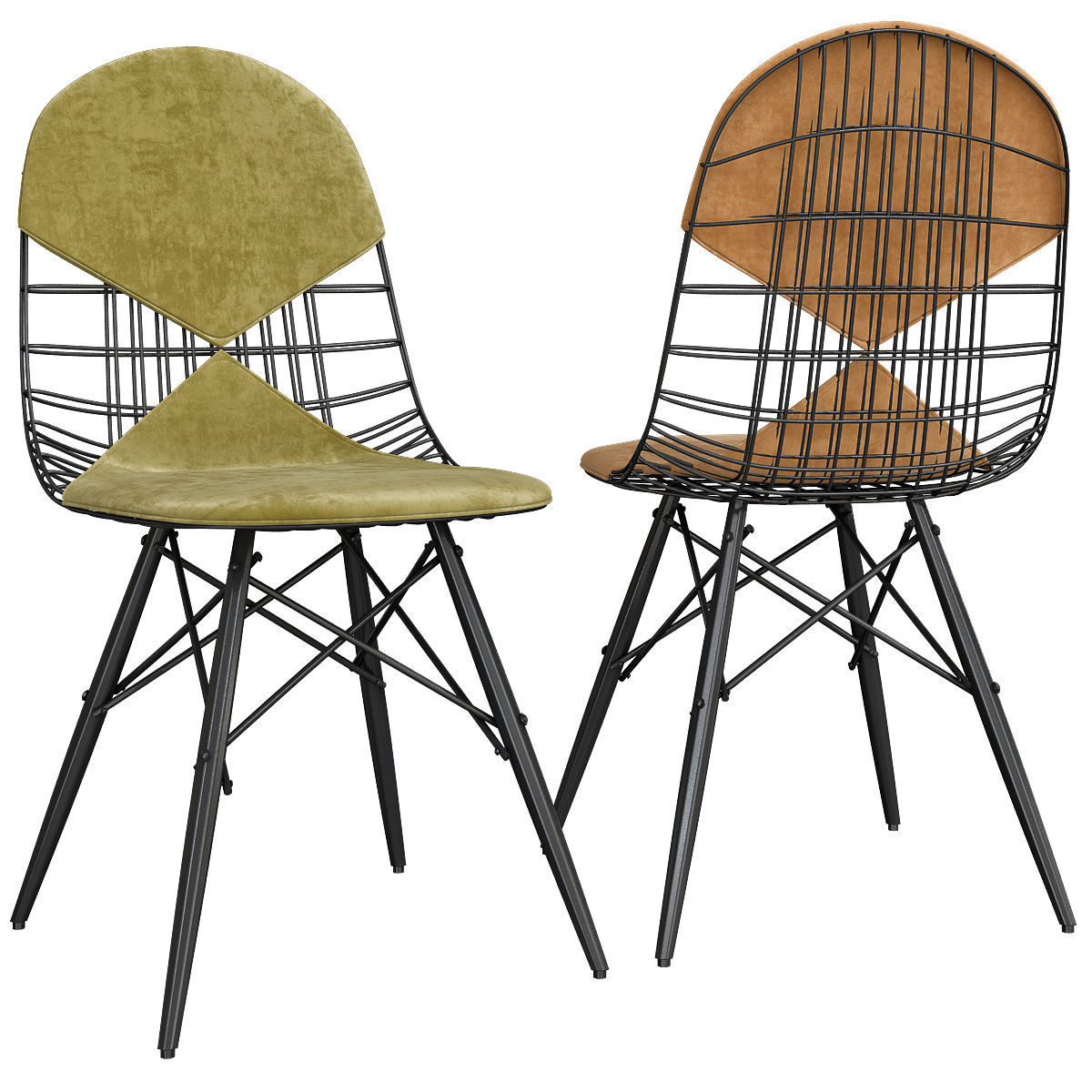 Chairs collection 3d model 10 piece Low-poly 3D model_6