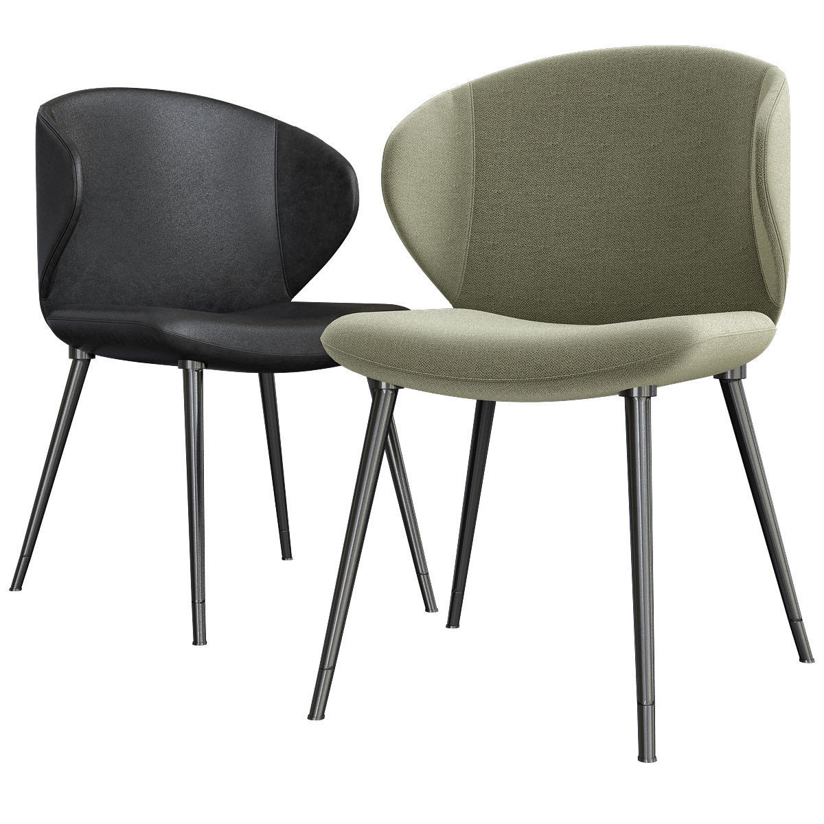 Chairs collection 3d model 10 piece Low-poly 3D model_46