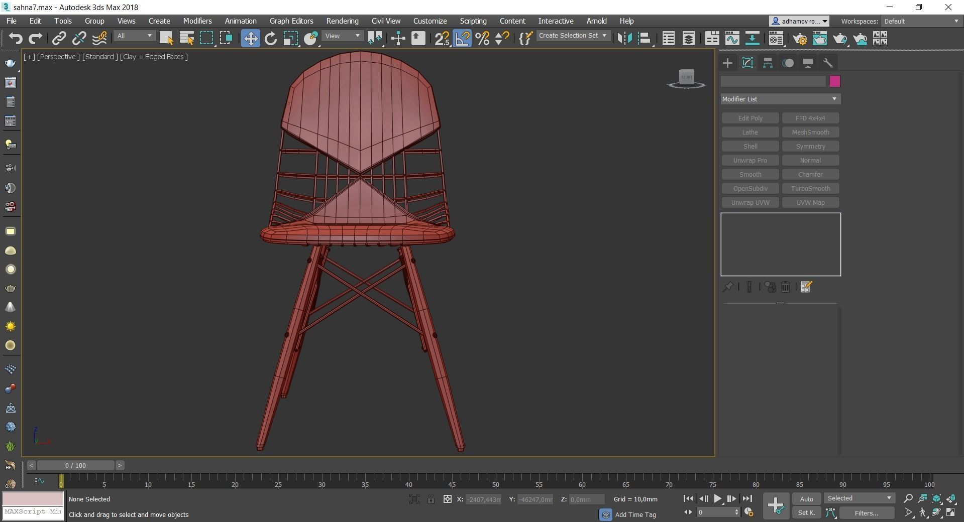 Chairs collection 3d model 10 piece Low-poly 3D model_8
