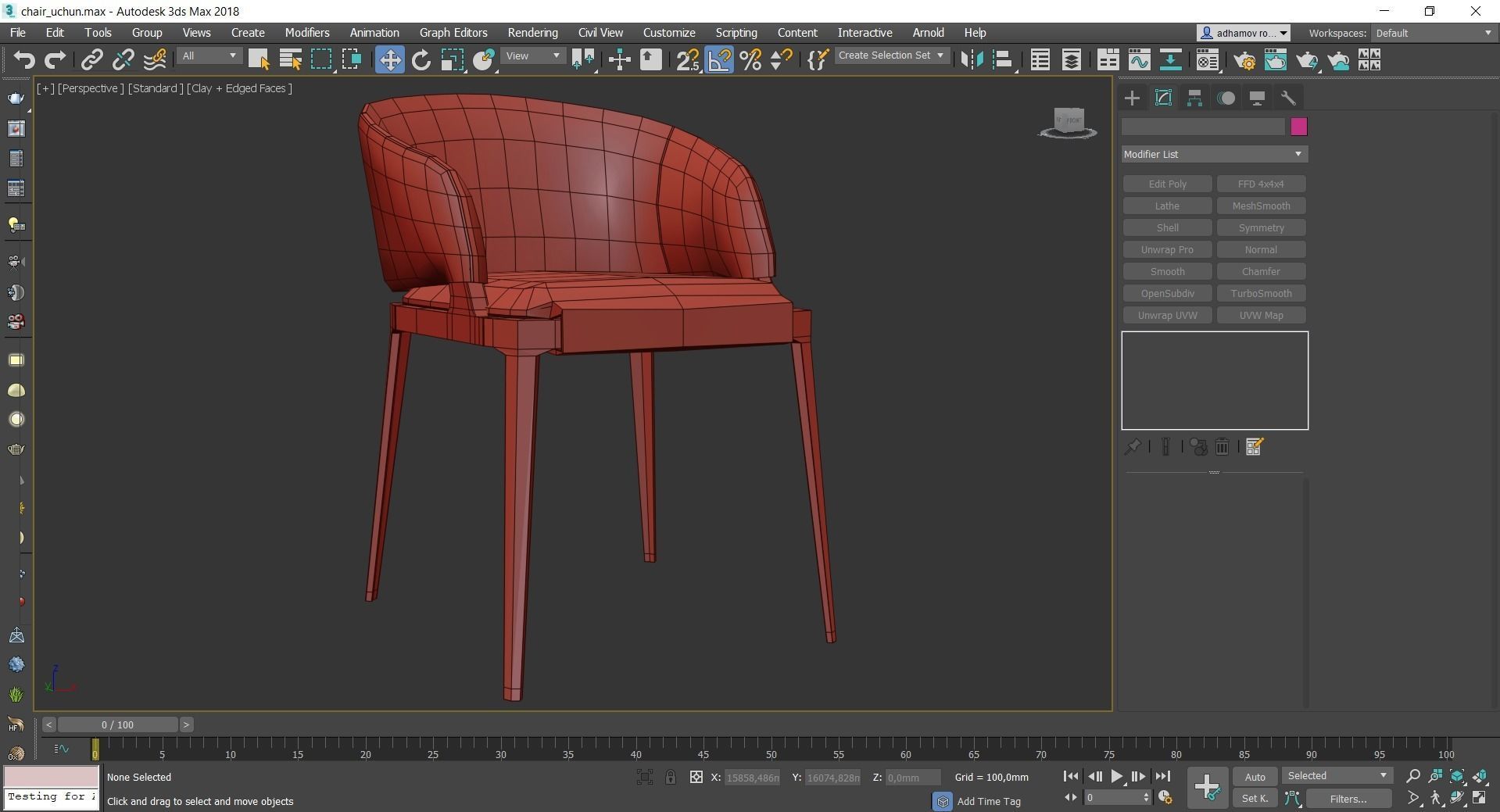 Chairs collection 3d model 10 piece Low-poly 3D model_42