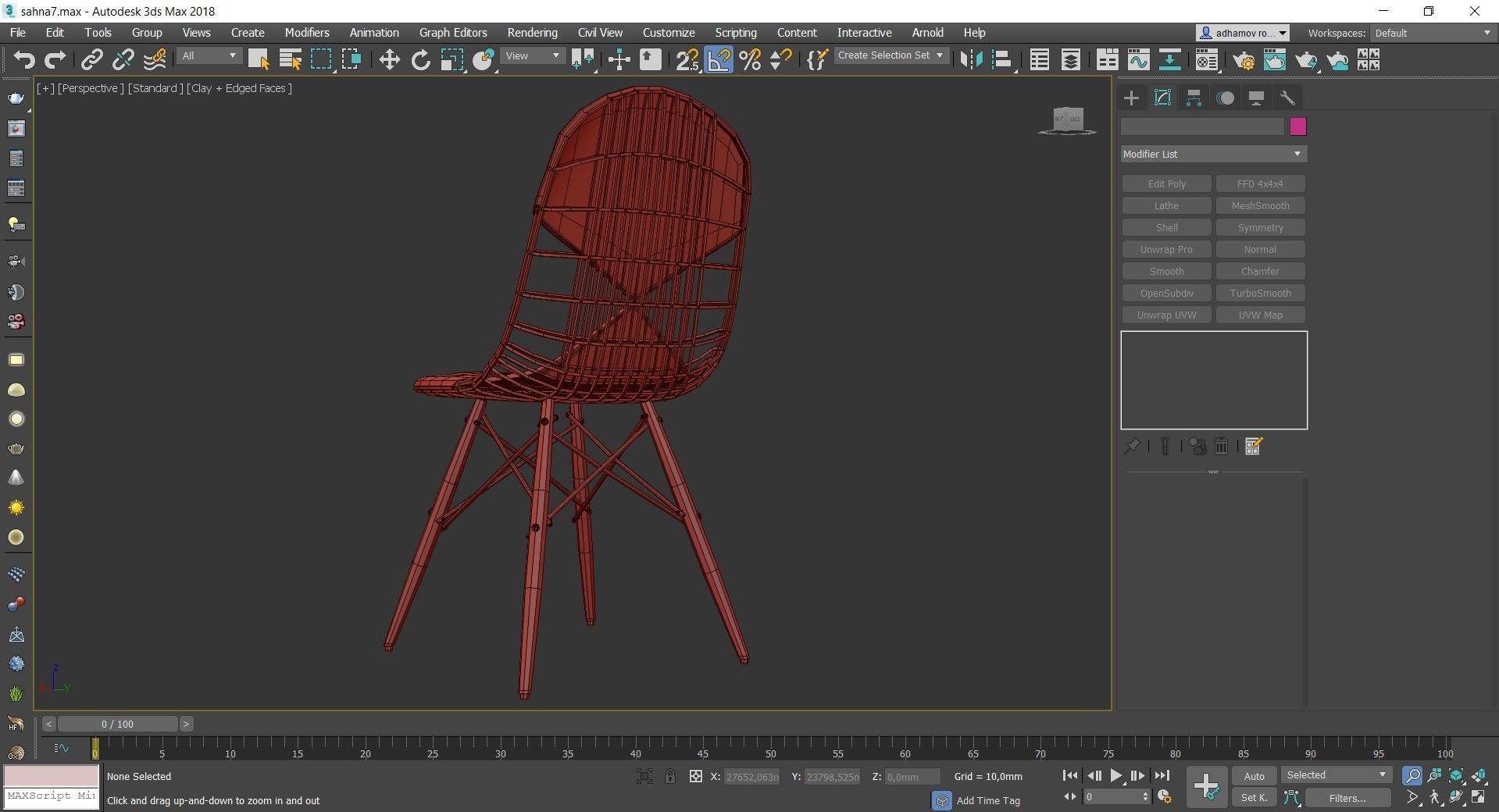 Chairs collection 3d model 10 piece Low-poly 3D model_7