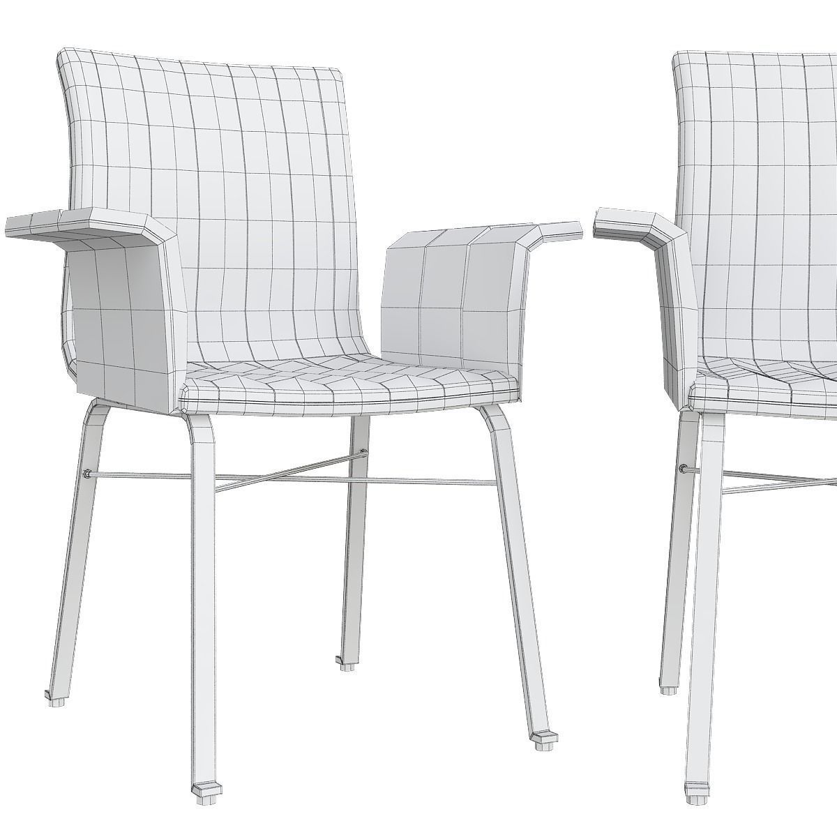 Chairs collection 3d model 10 piece Low-poly 3D model_27
