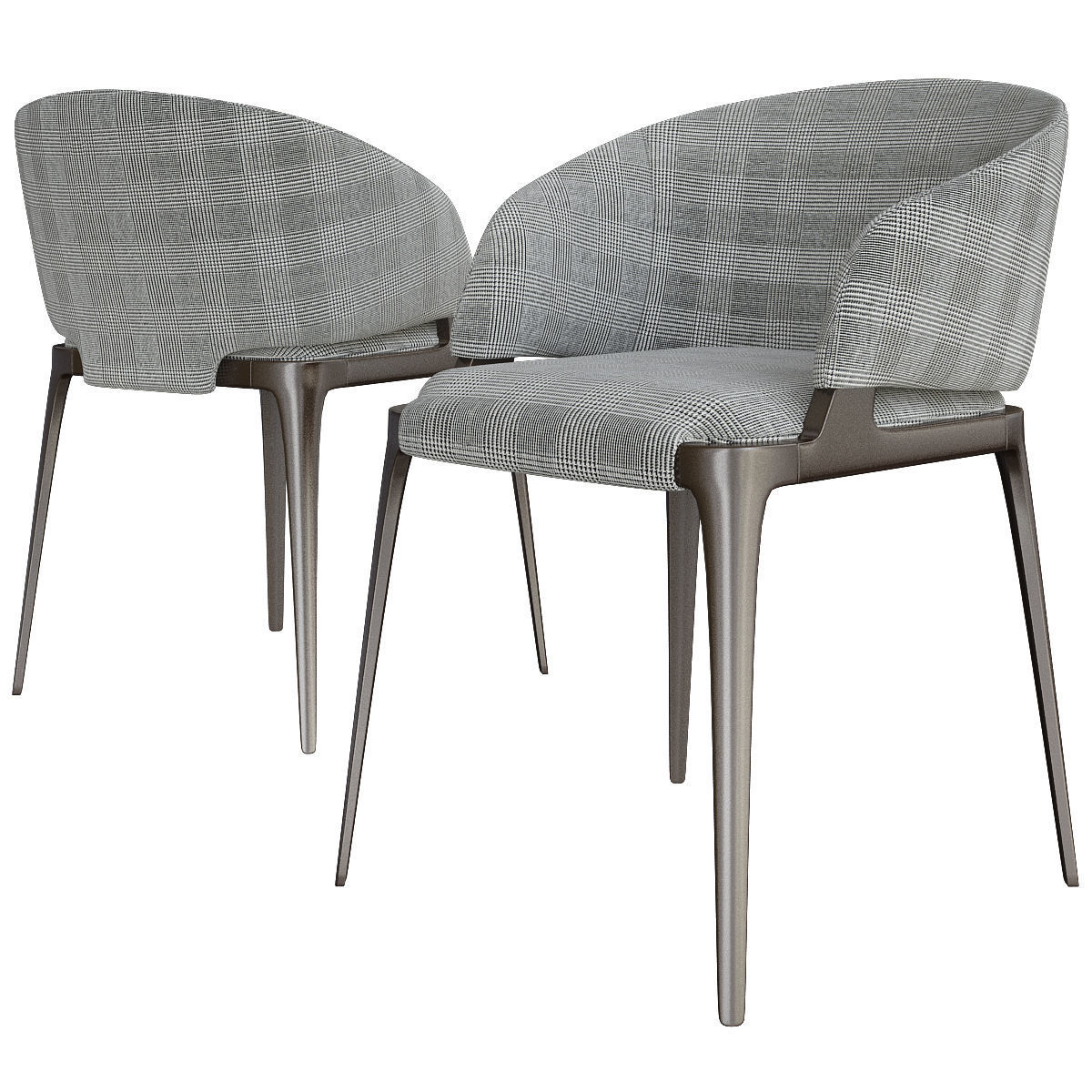 Chairs collection 3d model 10 piece Low-poly 3D model_41