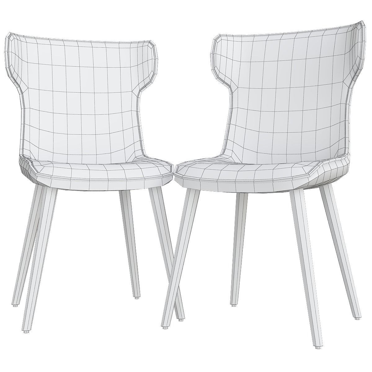 Chairs collection 3d model 10 piece Low-poly 3D model_37