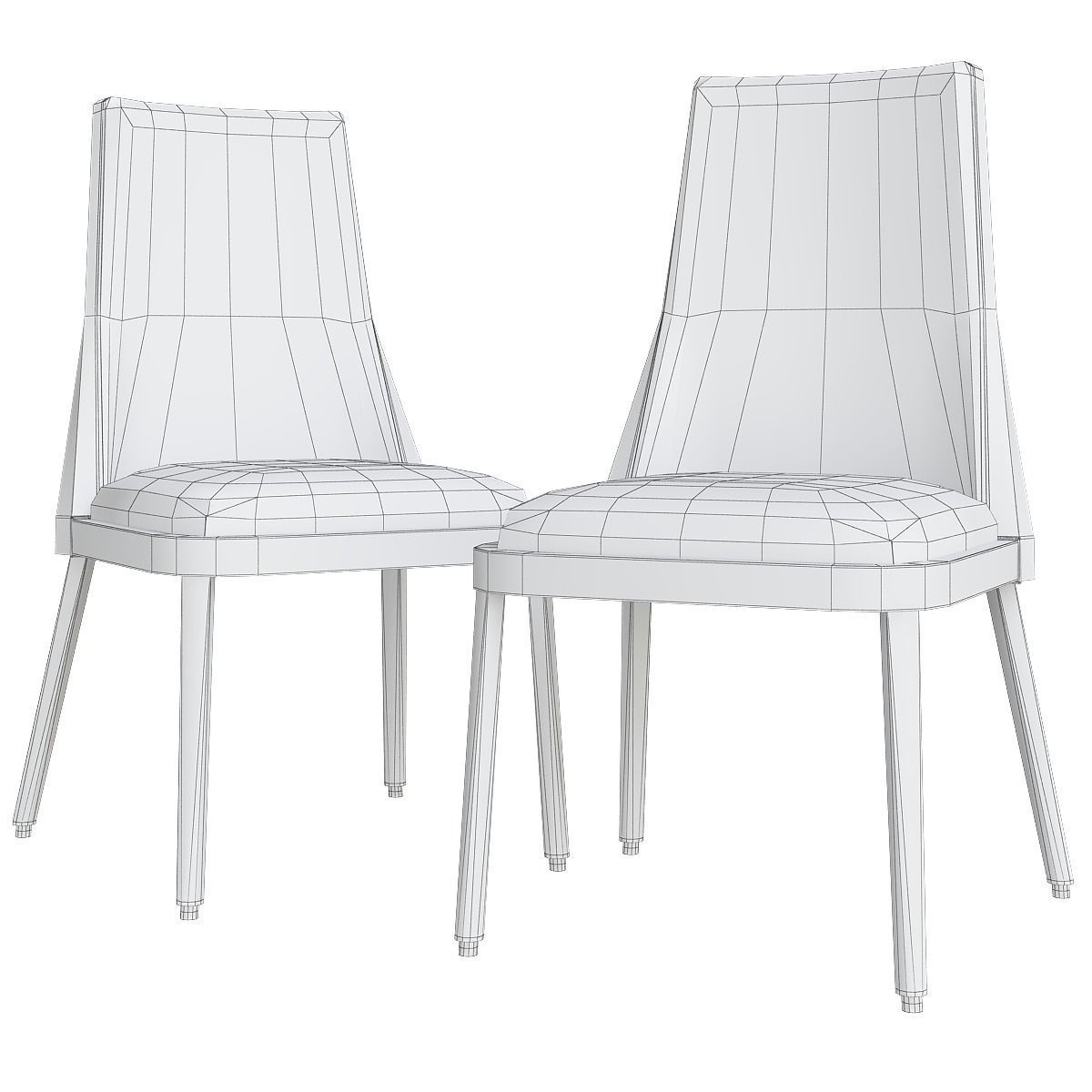 Chairs collection 3d model 10 piece Low-poly 3D model_32