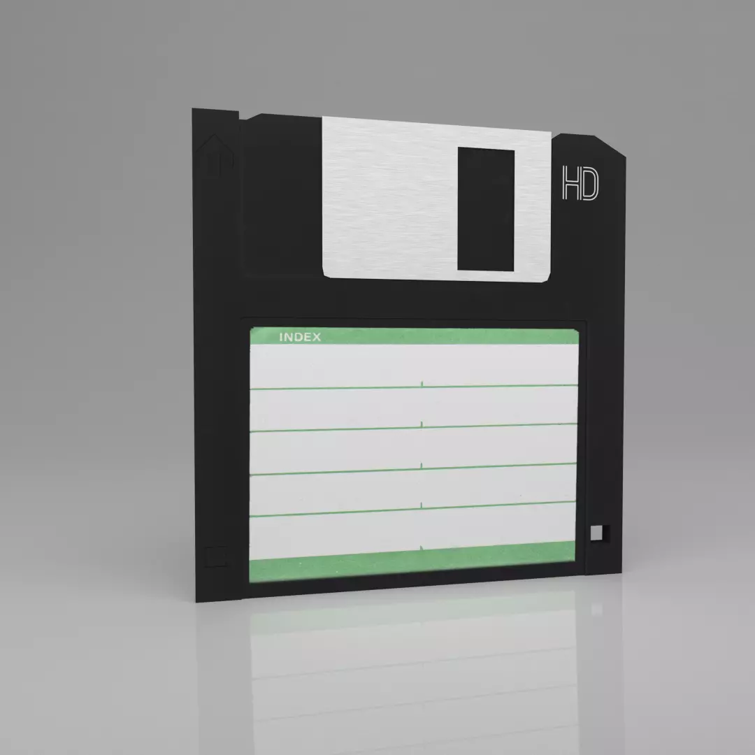 Floppy Disk Storage Low-poly 3D model_0