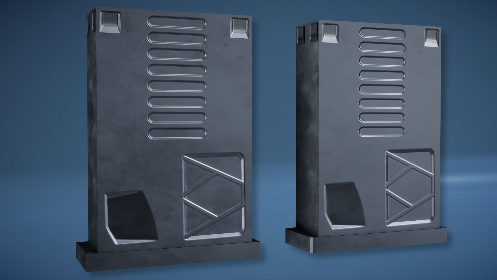 Futuristic Handgun Low-poly 3D model_10