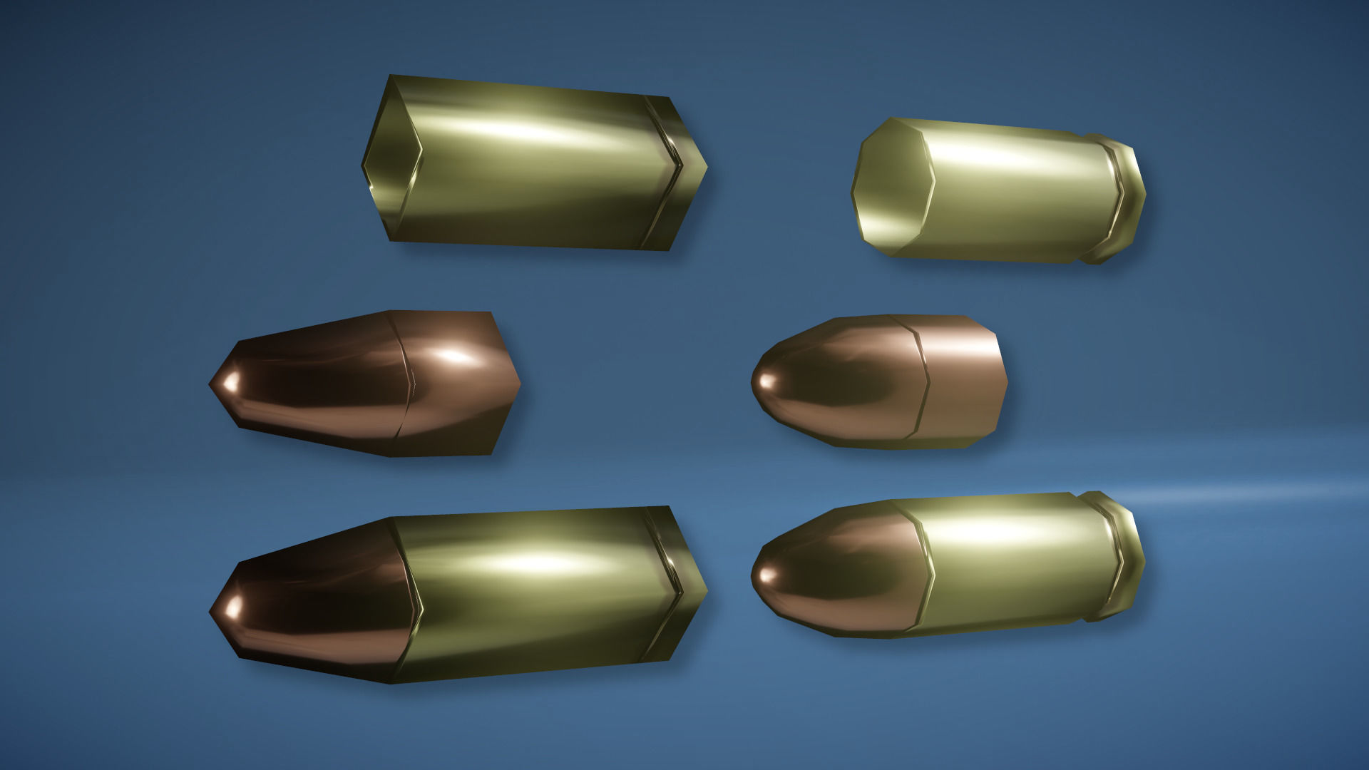 Futuristic Handgun Low-poly 3D model_9