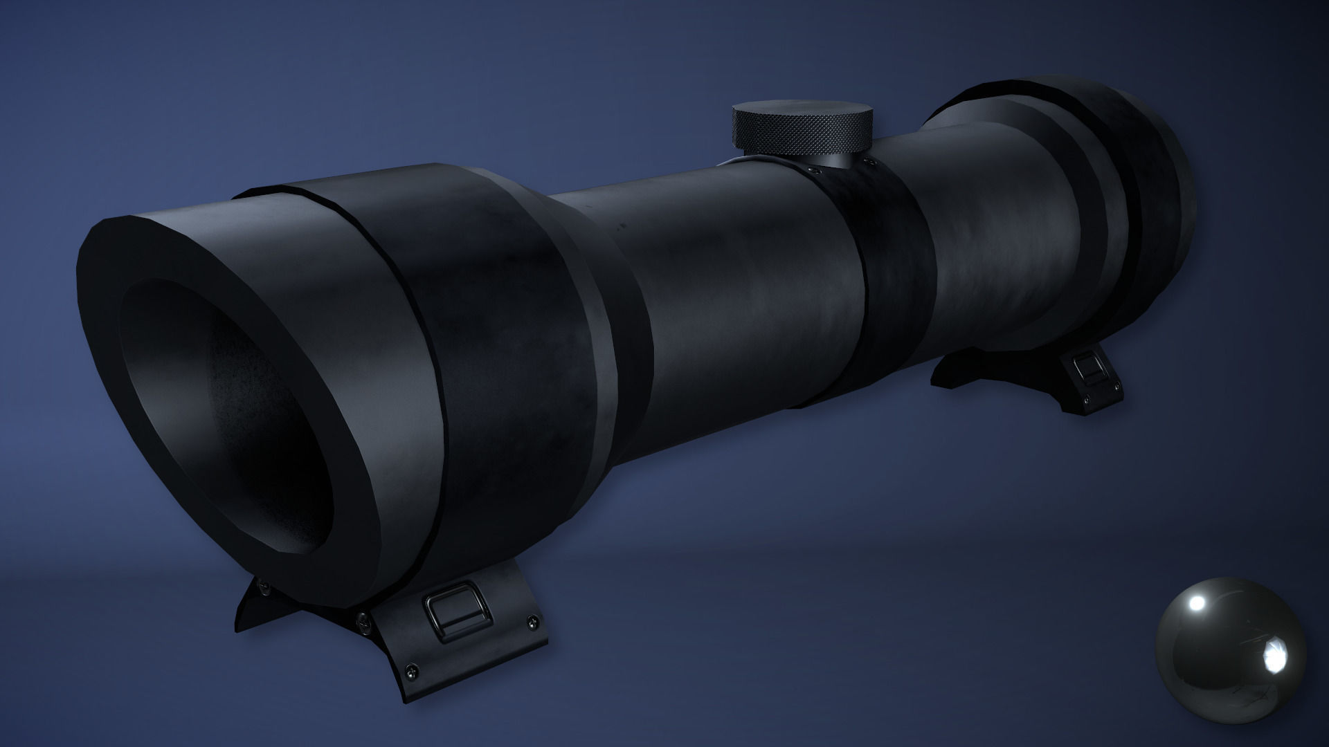 Futuristic Handgun Low-poly 3D model_7