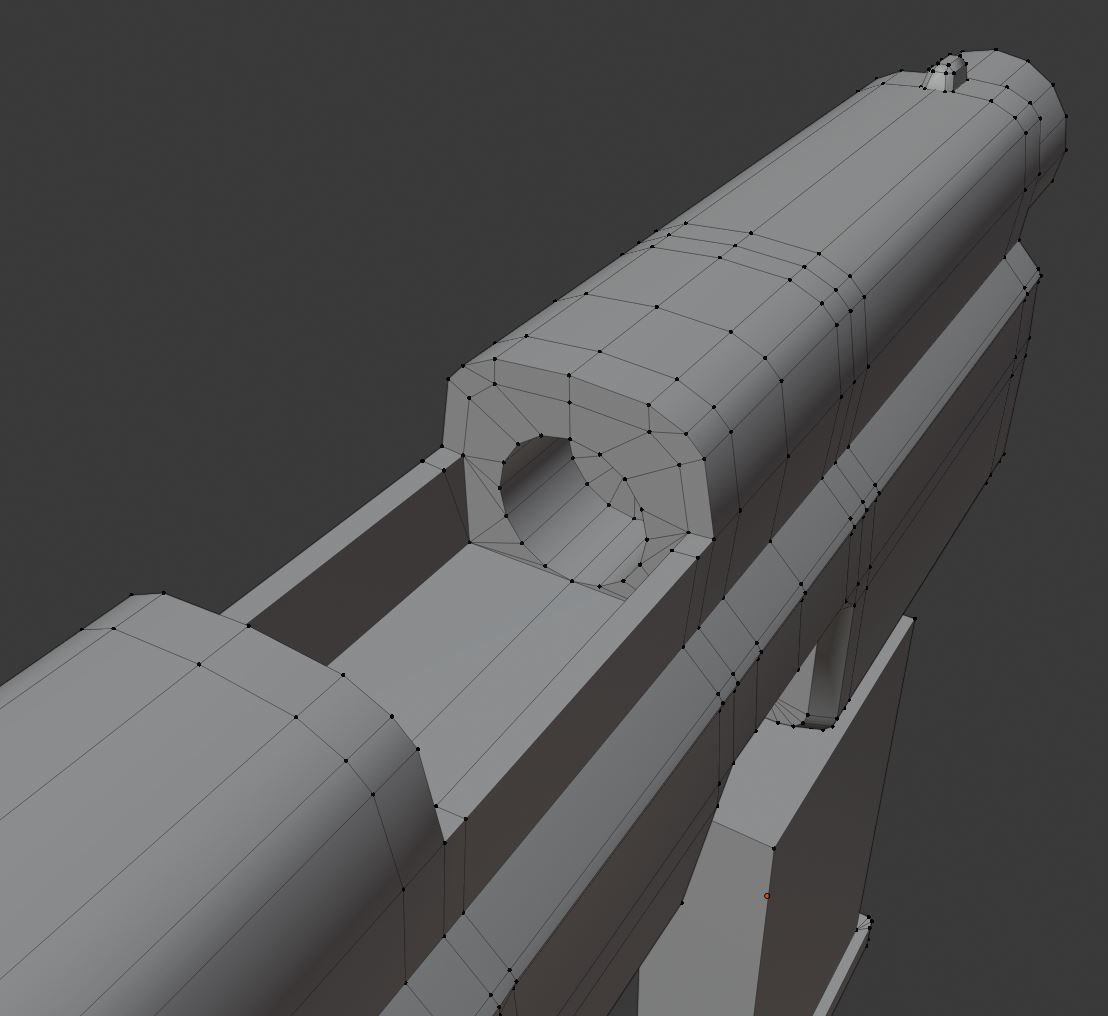 Futuristic Handgun Low-poly 3D model_14