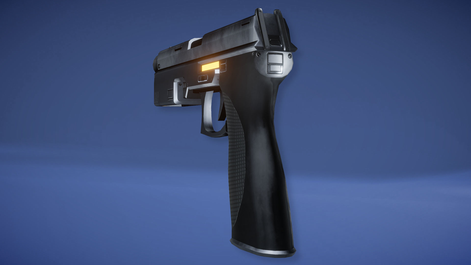 Futuristic Handgun Low-poly 3D model_4