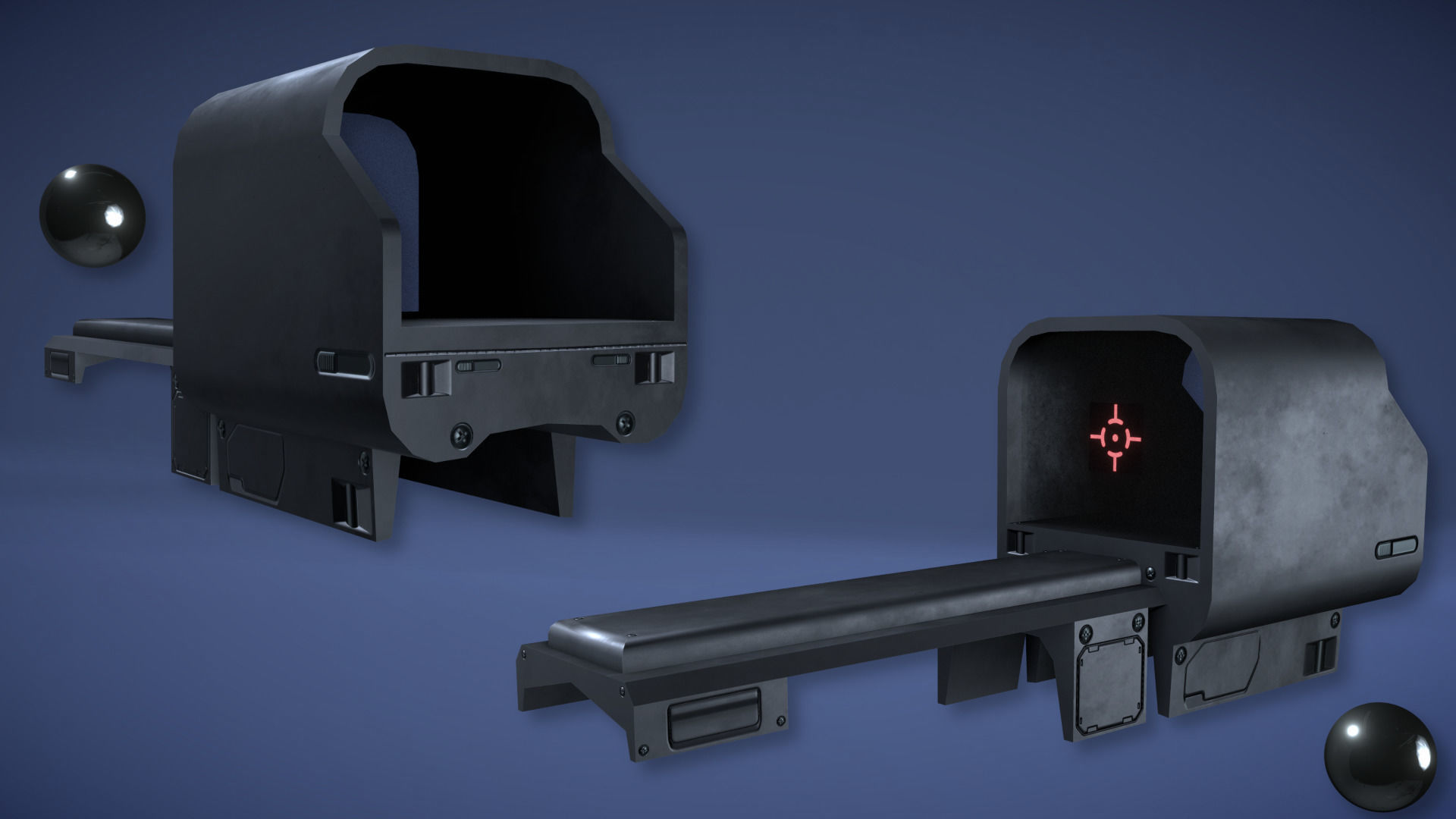 Futuristic Handgun Low-poly 3D model_8