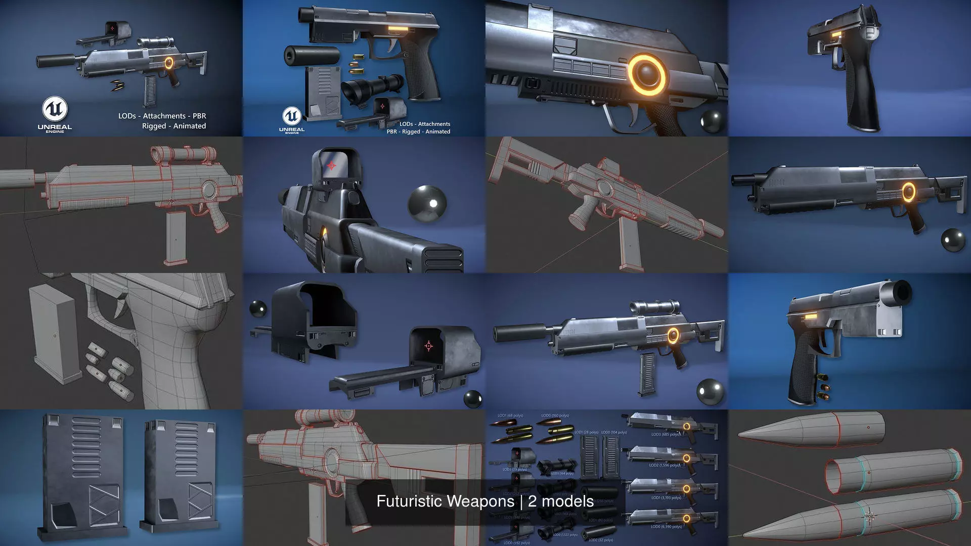 Futuristic Weapons 3D Model Collection_0