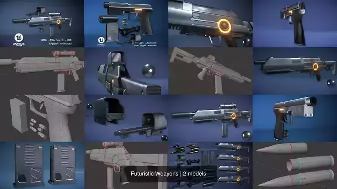 Futuristic Weapons 3D Model Collection
