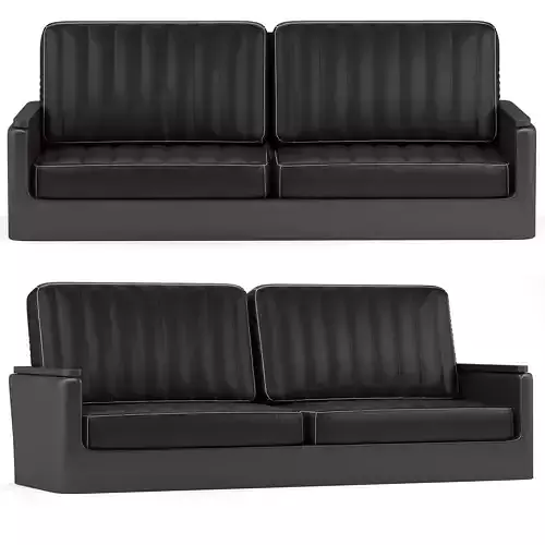 Black leather sofa