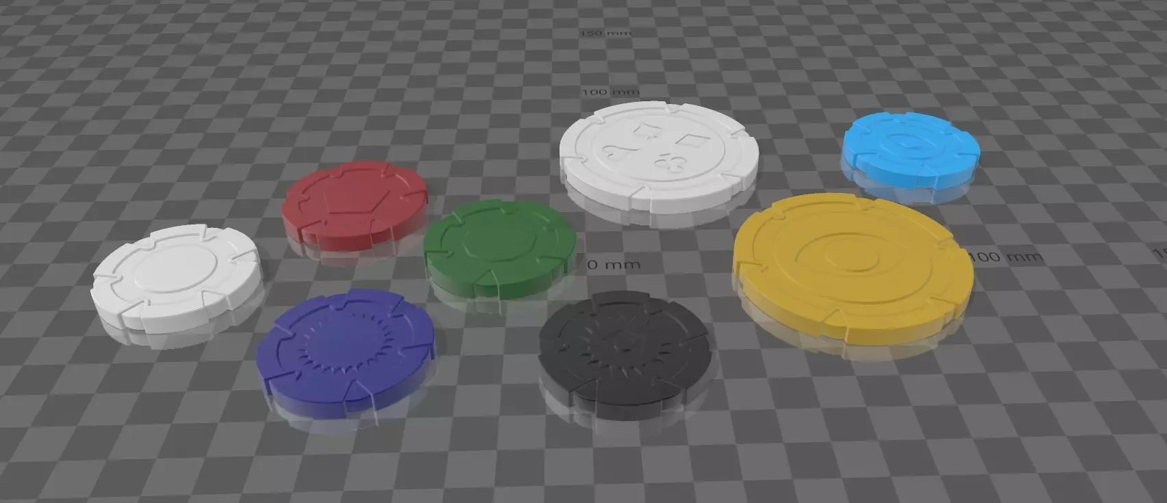 Set of 3D printable poker chips 3D print model_0