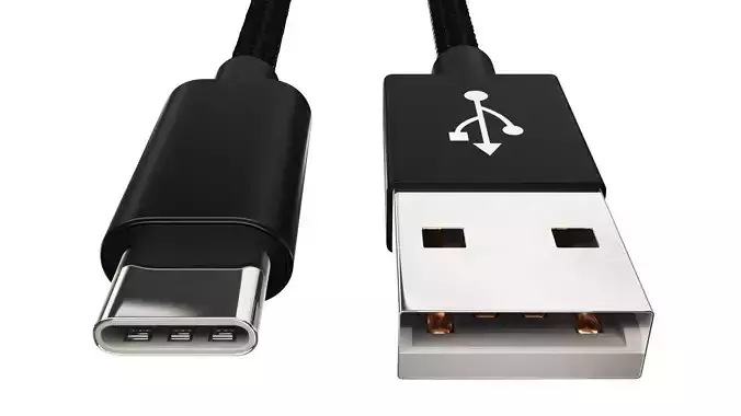 USB and USB TYPE C 3D model
