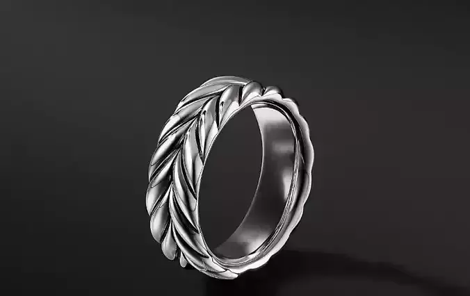 David Yurman Chevron Band Rings in EU Size 3D print model