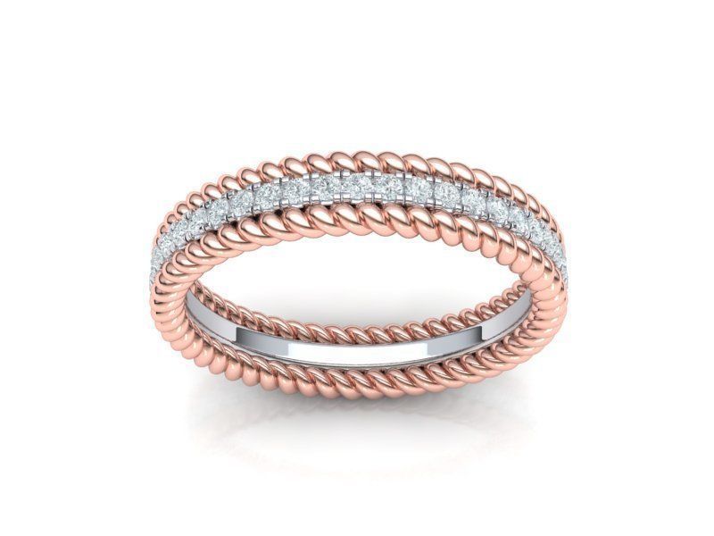 Rope Diamond Band Ring 3dmodel Three finger size 3D print model_4