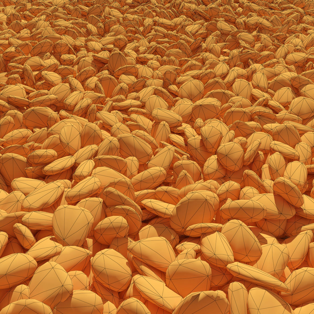 Road white pebble 3D model_3