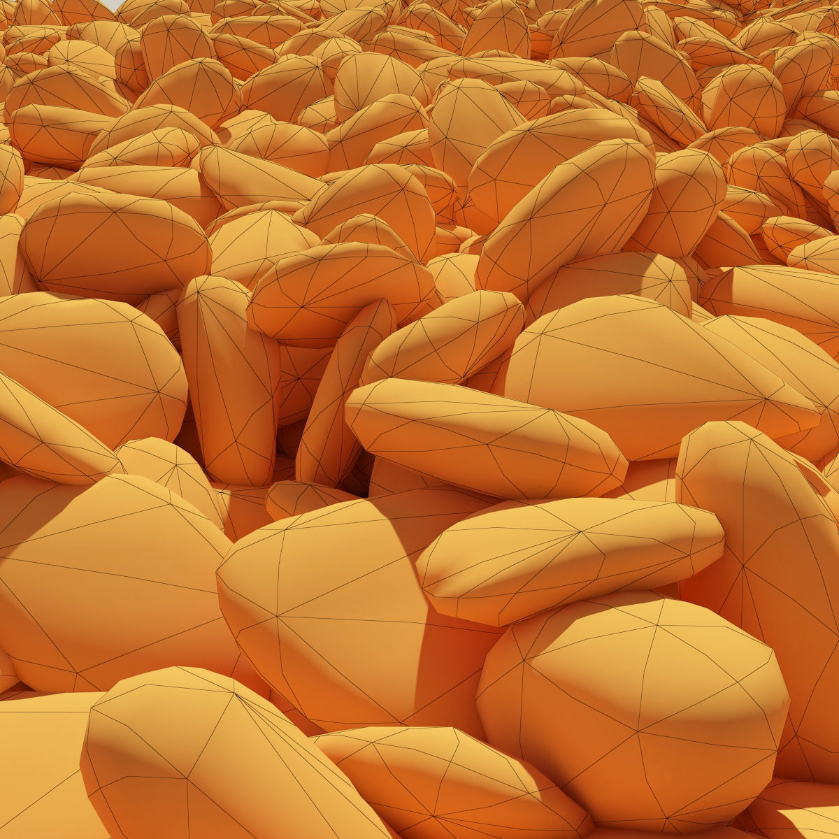 Road white pebble 3D model_4