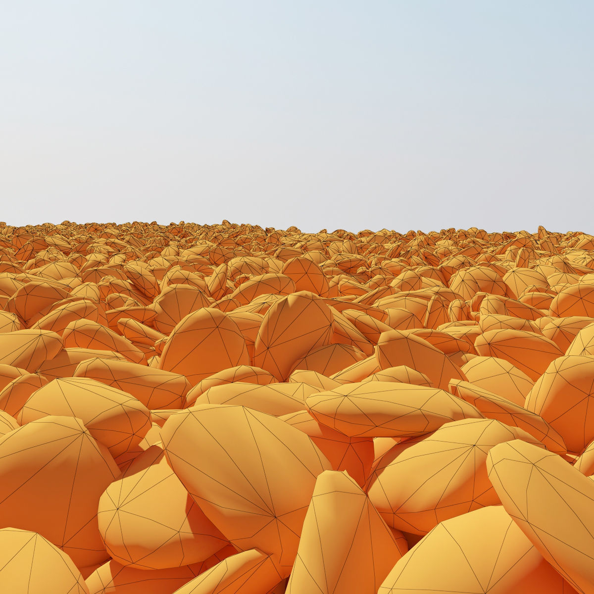 Road white pebble 3D model_5