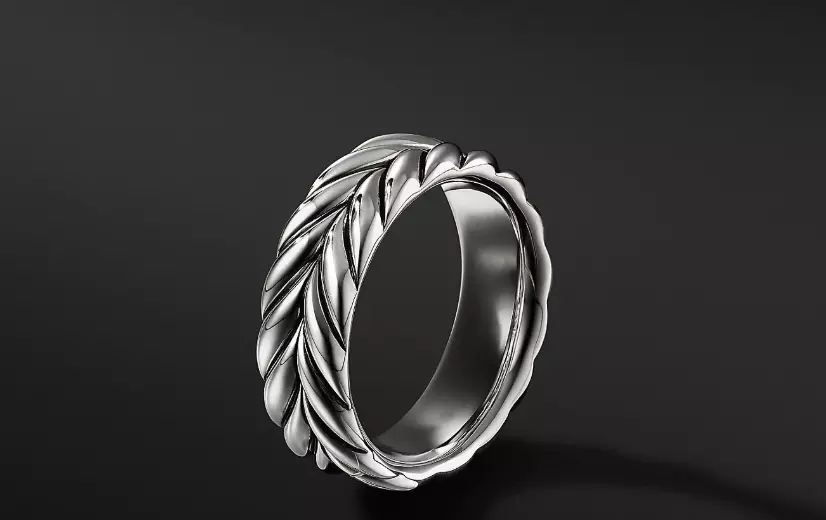 David Yurman Chevron Band Rings in USA Size 3D print model_0