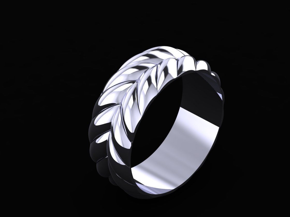 David Yurman Chevron Band Rings in USA Size 3D print model_1