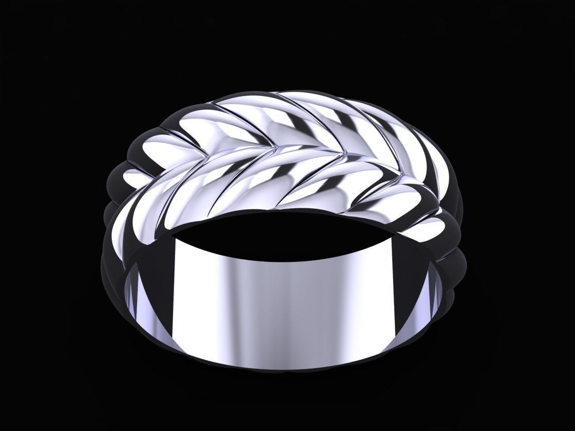 David Yurman Chevron Band Rings in USA Size 3D print model_4