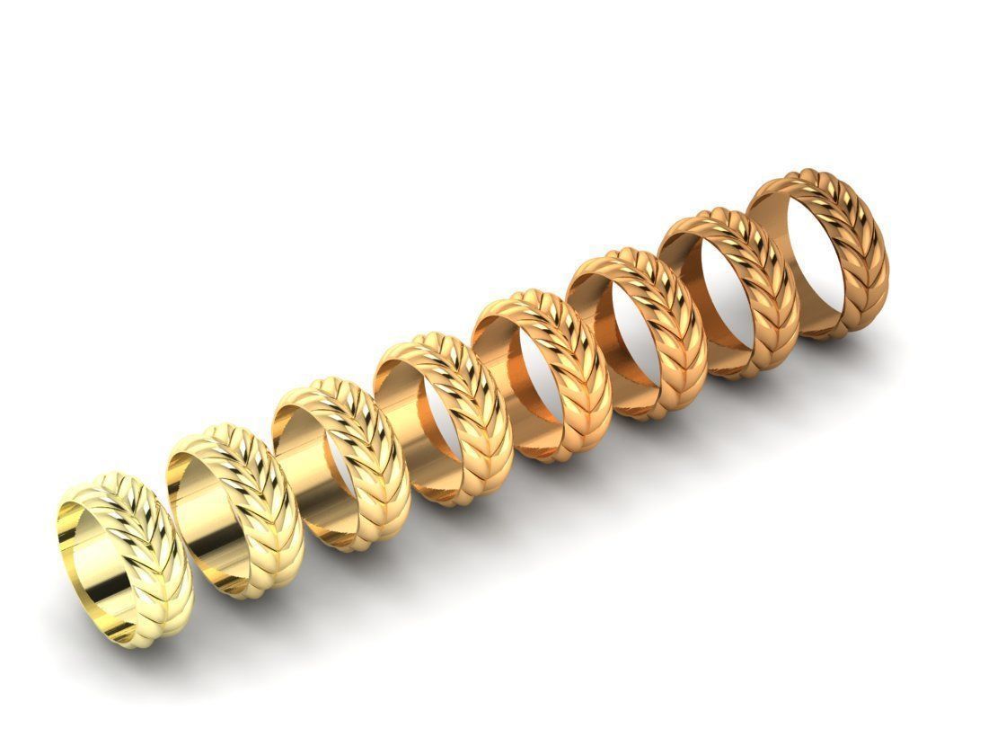 David Yurman Chevron Band Rings in USA Size 3D print model_5