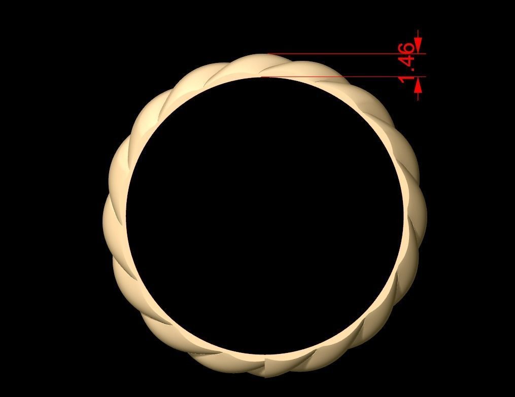 David Yurman Chevron Band Rings in USA Size 3D print model_7